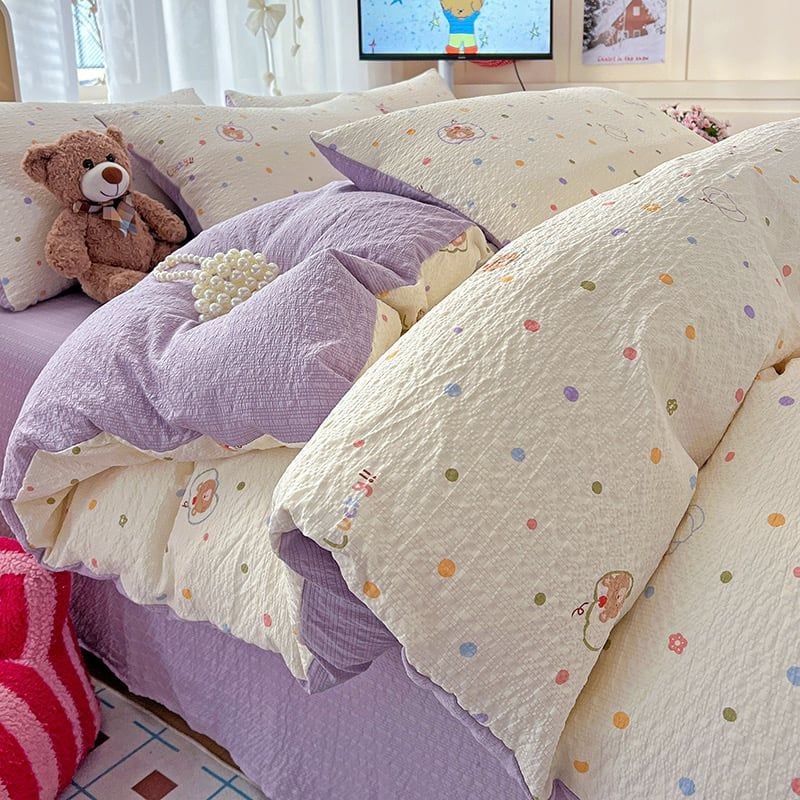 Bộ vỏ chăn ga PreCloud Linen - Đũi Mây Xu Kem Phong cách trẻ trung hiện đại  ID 4PCSPRECLOUD01-10