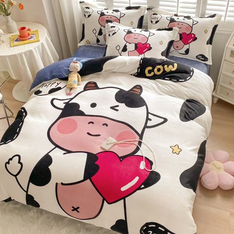 Set 4 Món Nỉ Nhung 200gr hình in 3D MilkCow