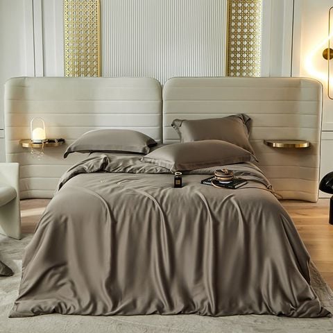 Bộ chăn ga gối Tencel 60s Museland Basic mầu đơn sắc Pastel Sang trọng hiện đại