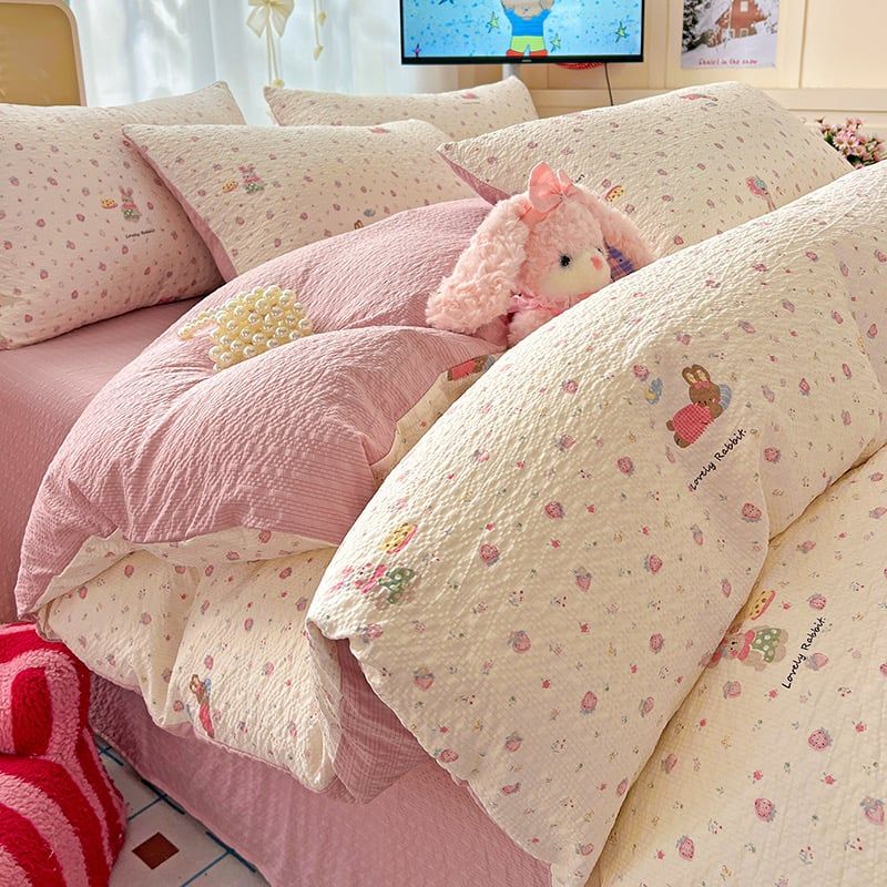 Bộ vỏ chăn ga PreCloud Linen - Đũi Mây Xu Kem Phong cách trẻ trung hiện đại  ID 4PCSPRECLOUD01-10