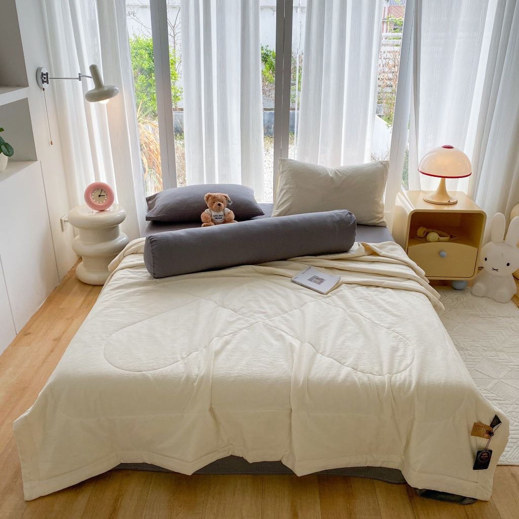 Bộ Chăn Chần Hè Đũi Mây MINIMASLIM Mềm Mát Chuẩn Gu – Full Set 5 Món Cao Cấp Cho Phòng Ngủ Hiện Đại 5PCLOUMIXSM8CLL