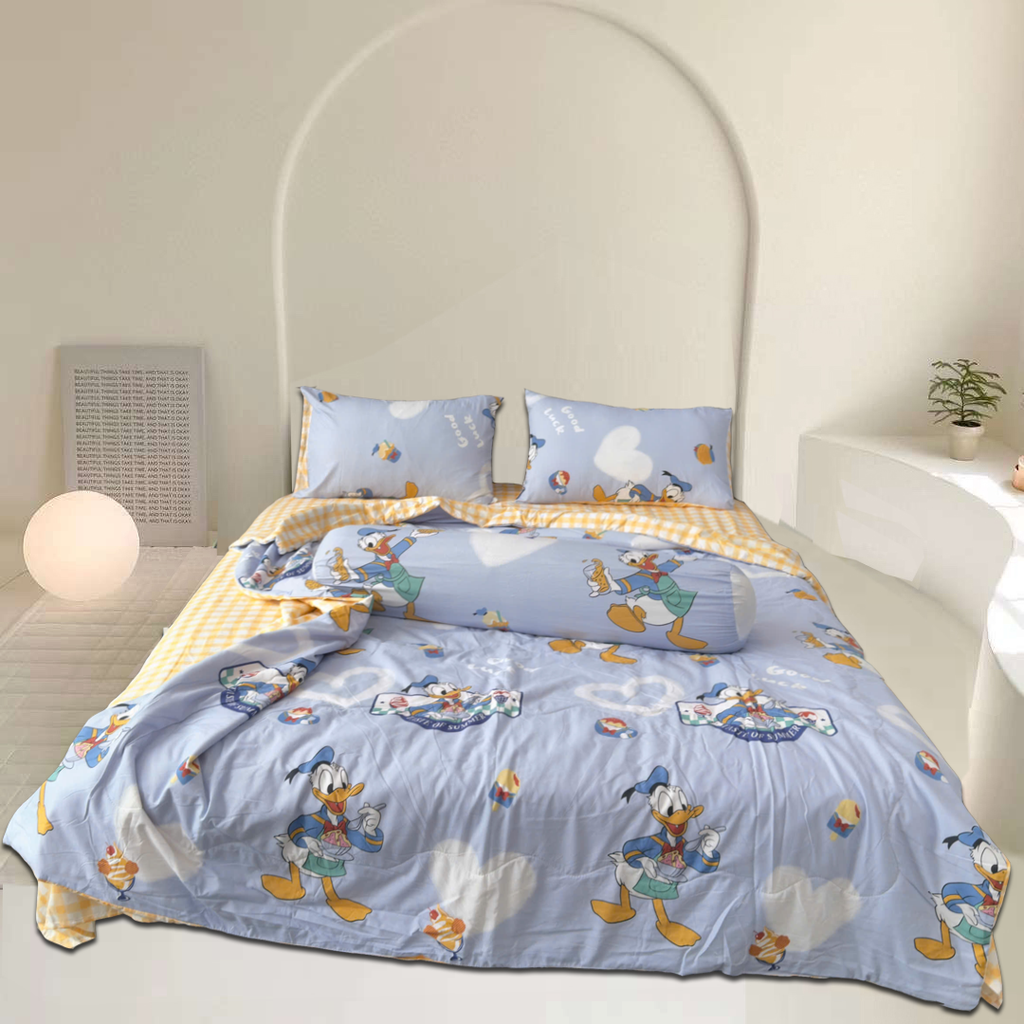 Bộ Chăn Ga Gối Chần hè Cotton Disney Home xinh xắn