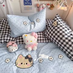 4pcs Cotton Linen Bedding Cover Set Fluffy Embroidery | ID : CLINEN4PCSFLUFFYEID02