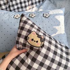 4pcs Cotton Linen Bedding Cover Set Fluffy Embroidery | ID : CLINEN4PCSFLUFFYEID02