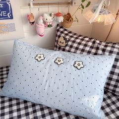 4pcs Cotton Linen Bedding Cover Set Fluffy Embroidery | ID : CLINEN4PCSFLUFFYEID02