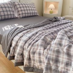 5Pcs Cotton Linen Summer Blanket | Mark Home Degin Bedding Set | ID 5PCSCOTLINMHOMEBAR02