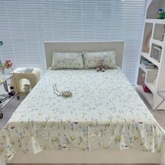 Bộ Vỏ Chăn Ga Gối Cotton Poly-Tim Nâu(KH vui lòng nhắn tin chân đệm)
