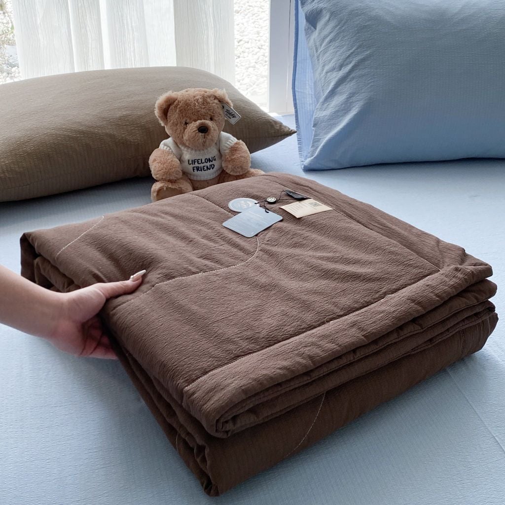 Bộ Chăn Chần Hè Đũi Mây MINIMASLIM Mềm Mát Chuẩn Gu – Full Set 5 Món Cao Cấp Cho Phòng Ngủ Hiện Đại 5PCLOUMIXSM8CLL