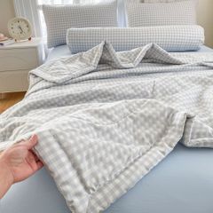 5Pcs Cotton Linen Summer Blanket | Mark Home Degin Bedding Set | ID 5PCSCOTLINMHOMEBAR04