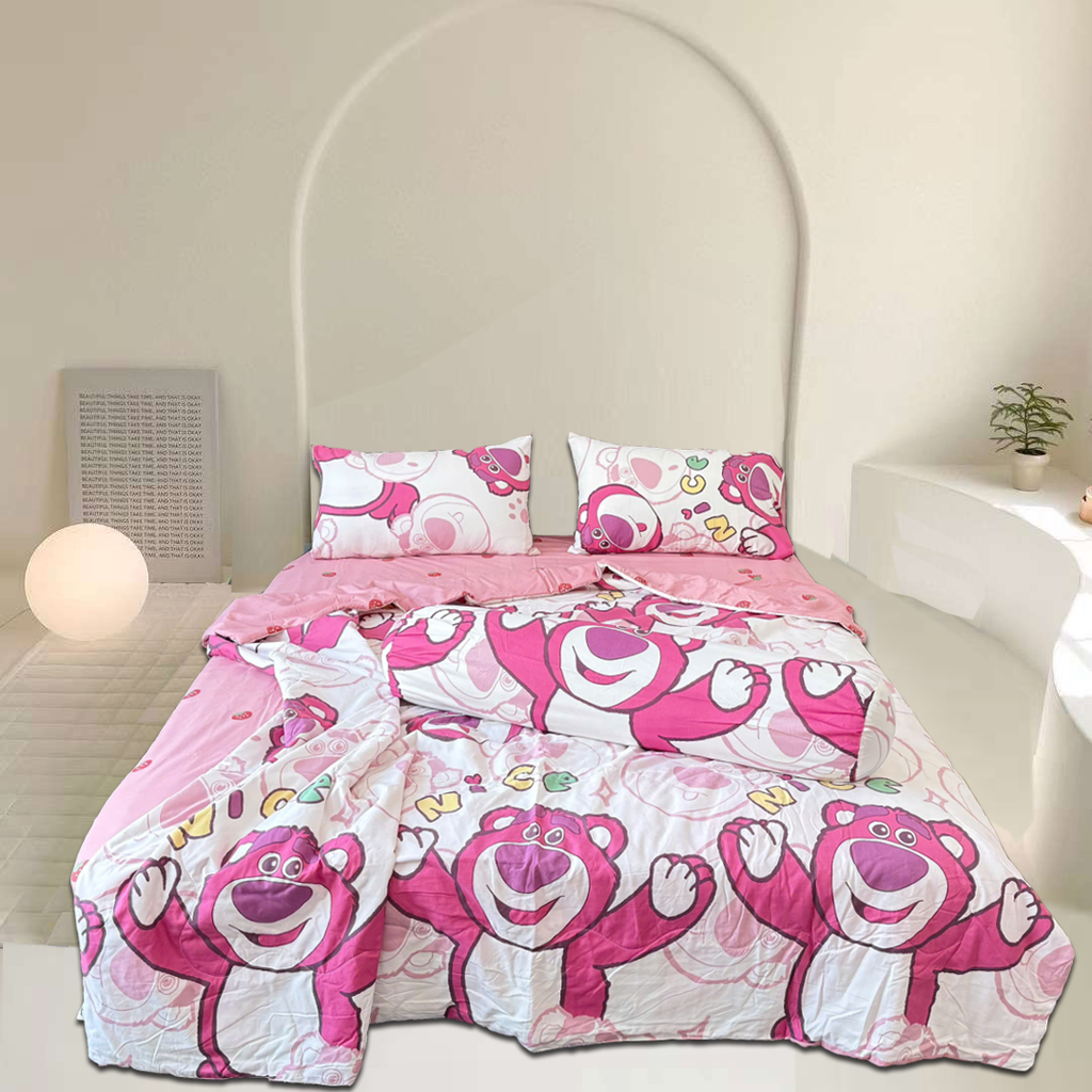 Bộ Chăn Ga Gối Chần hè Cotton Disney Home xinh xắn