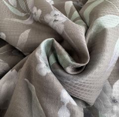 Bộ chăn ga gối lụa Lyocel Hàn Quốc - Ga chần bông đa năng hoa lá tre mix bản B tím khói