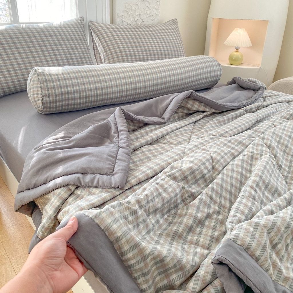 5Pcs Cotton Linen Summer Blanket | Mark Home Degin Bedding Set | ID 5PCSCOTLINMHOMEBAR03