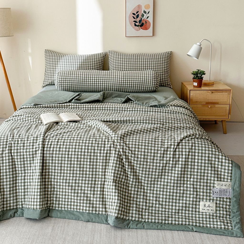5Pcs Japan Linen |  New Colection  Bedsets Summer Blanket 230*200 Drap Freesize | ID jp025001