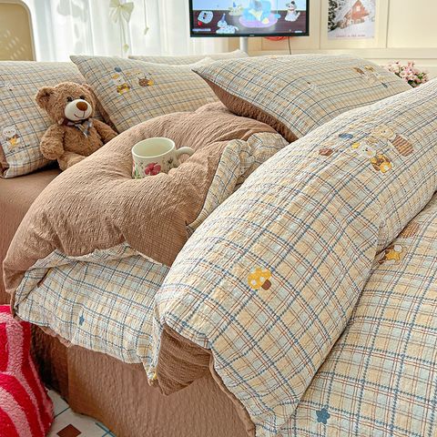 Bộ vỏ chăn ga PreCloud Linen - Đũi Mây Xu Kem Phong cách trẻ trung hiện đại  ID 4PCSPRECLOUD01-10