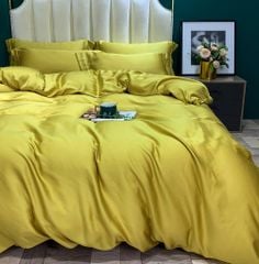 Bộ chăn ga gối Lụa Tencel Basic 5 món-Vàng
