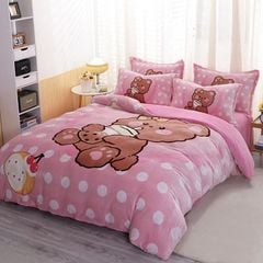 Set 4 Món Nỉ Nhung 200gr hình in 3D Bear Milk Tea