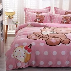 Set 4 Món Nỉ Nhung 200gr hình in 3D Bear Milk Tea