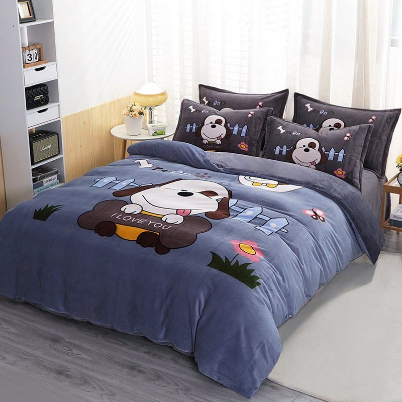 Set 4 Món Nỉ Nhung 200gr hình in 3D Turn On I Love U