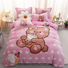 Set 4 Món Nỉ Nhung 200gr hình in 3D Bear Milk Tea