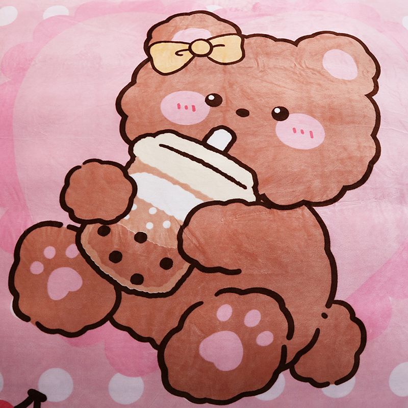 Set 4 Món Nỉ Nhung 200gr hình in 3D Bear Milk Tea