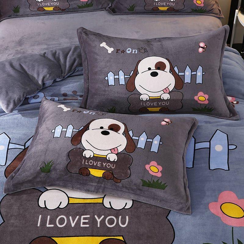 Set 4 Món Nỉ Nhung 200gr hình in 3D Turn On I Love U