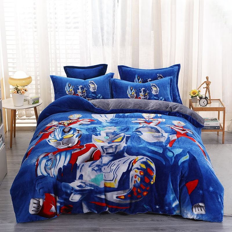 Set 4 Món Nỉ Nhung 200gr hình in 3D Supper ElecticMan