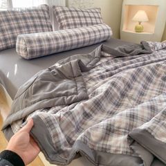 5Pcs Cotton Linen Summer Blanket | Mark Home Degin Bedding Set | ID 5PCSCOTLINMHOMEBAR02