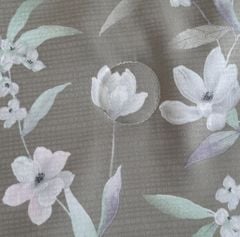 Bộ chăn ga gối lụa Lyocel Hàn Quốc - Ga chần bông đa năng hoa lá tre mix bản B tím khói