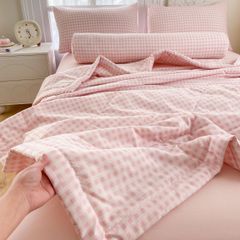 5Pcs Cotton Linen Summer Blanket | Mark Home Degin Bedding Set | ID 5PCSCOTLINMHOMEBAR07