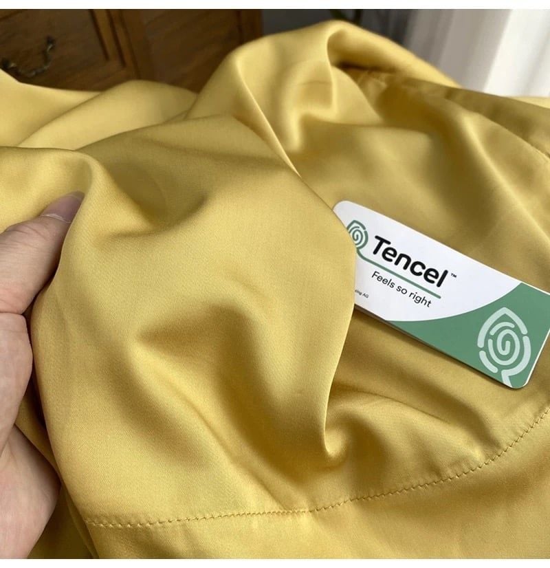 Bộ chăn ga gối Lụa Tencel Basic 5 món-Vàng