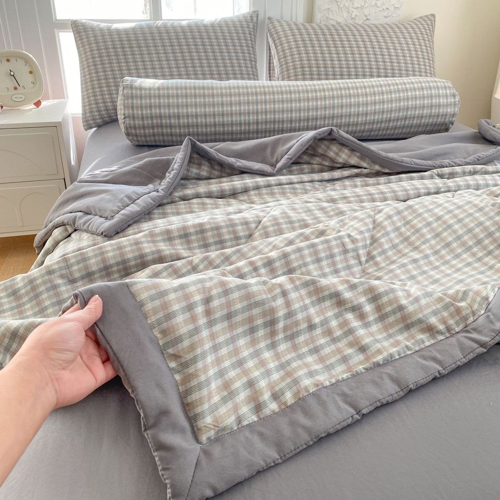 5Pcs Cotton Linen Summer Blanket | Mark Home Degin Bedding Set | ID 5PCSCOTLINMHOMEBAR03