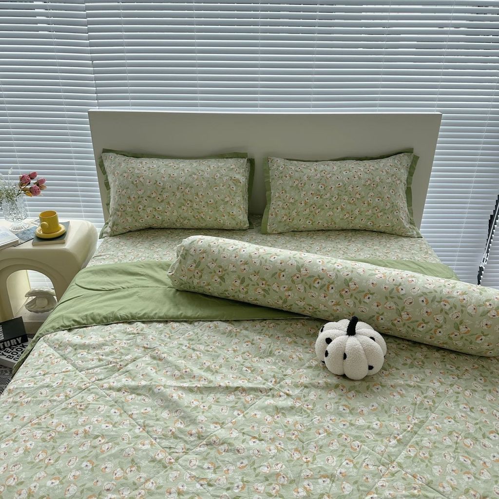 Bộ chăn ga gối chần hè Mark Home - Camellia Green