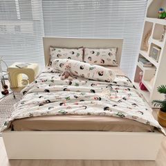 Bộ Chăn Ga Cotton Linen Dành cho bé Hoạ tiết Cu Shine ngộ nghĩnh