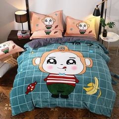 Set 4 Món Nỉ Nhung 200gr hình in 3D Monkey Bananer