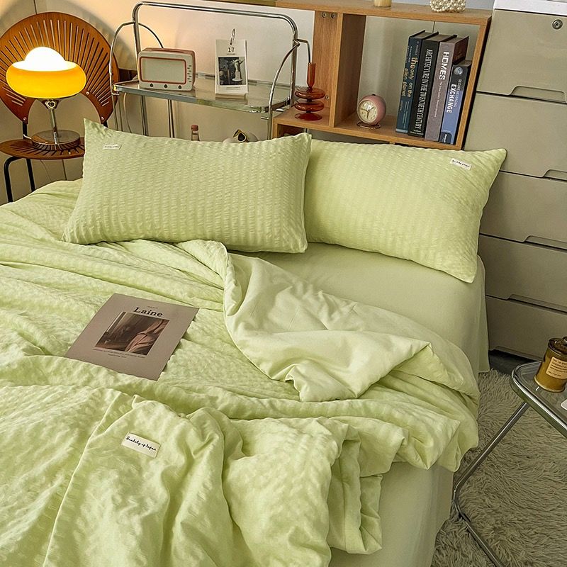 Set Chăn Ga Gối Cotton Đũi trần Mark Home