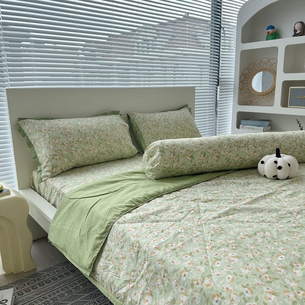 Bộ chăn ga gối chần hè Mark Home - Camellia Green