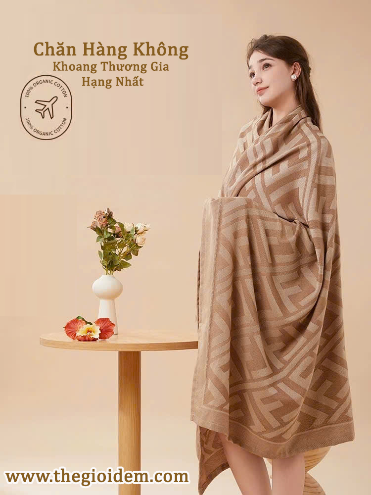 Chăn Hàng Không size 120*190cm BeigeFrank