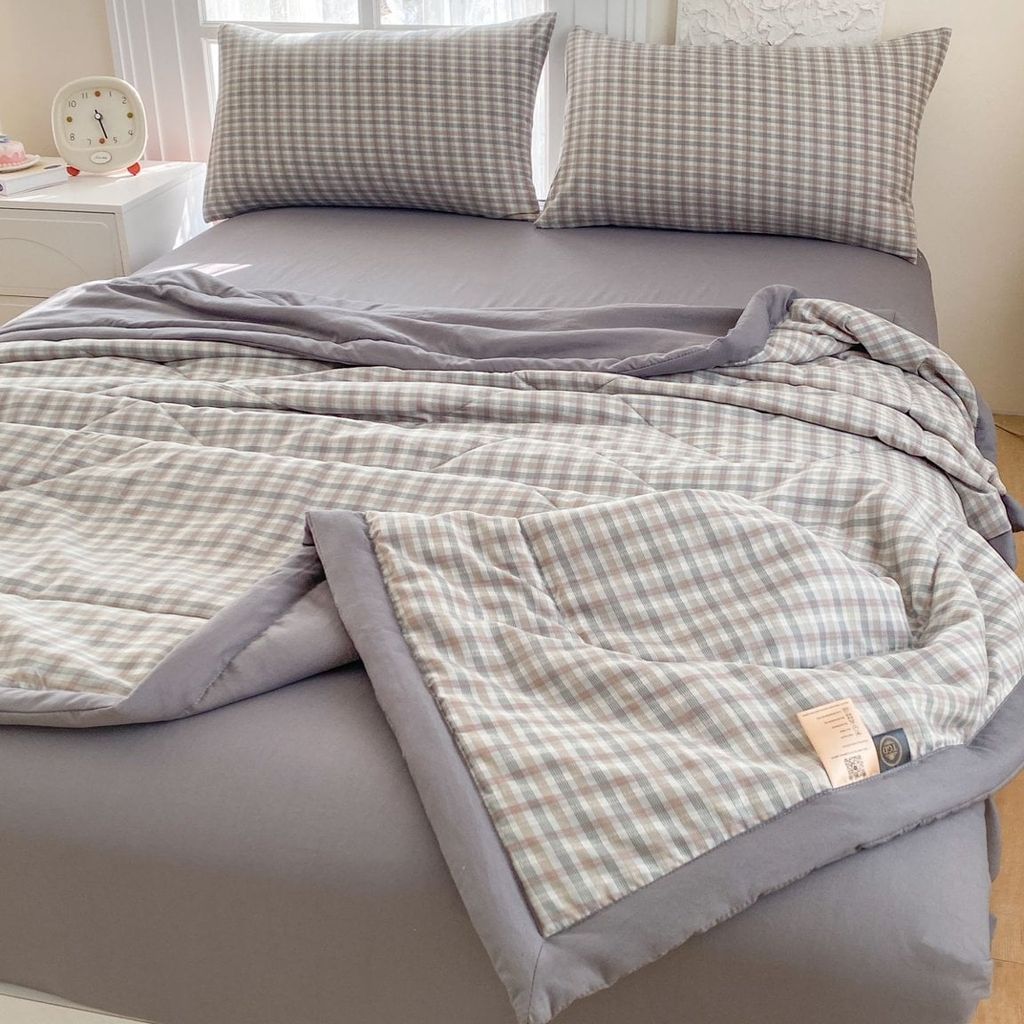 5Pcs Cotton Linen Summer Blanket | Mark Home Degin Bedding Set | ID 5PCSCOTLINMHOMEBAR03