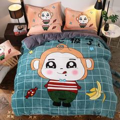 Set 4 Món Nỉ Nhung 200gr hình in 3D Monkey Bananer