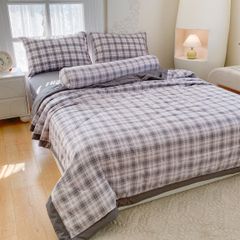 5Pcs Cotton Linen Summer Blanket | Mark Home Degin Bedding Set | ID 5PCSCOTLINMHOMEBAR02