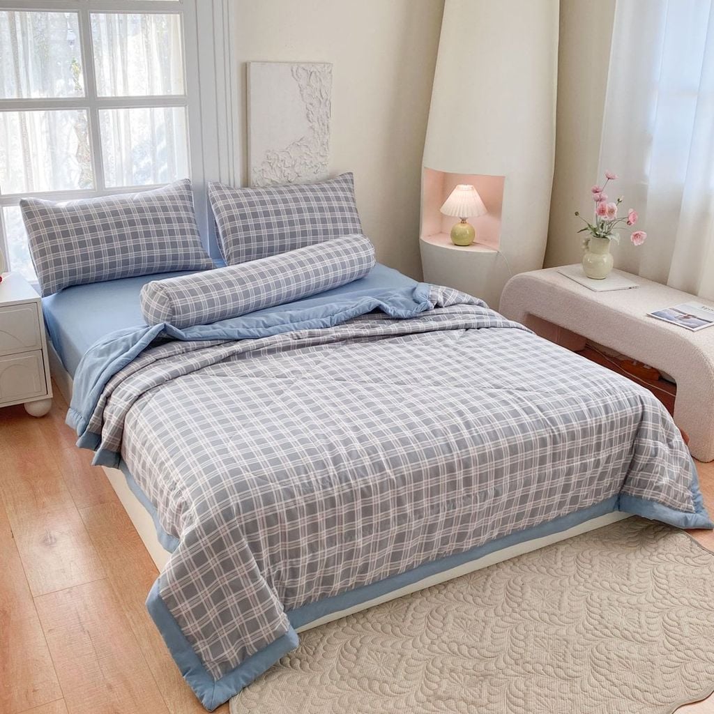 5Pcs Cotton Linen Summer Blanket | Mark Home Degin Bedding Set | ID 5PCSCOTLINMHOMEBAR05