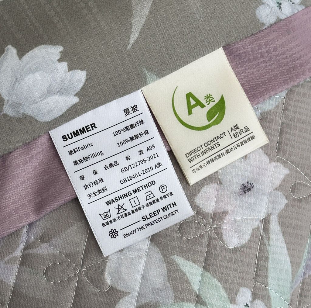 Bộ chăn ga gối lụa Lyocel Hàn Quốc - Ga chần bông đa năng hoa lá tre mix bản B tím khói