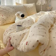 4Pcs Cotton Muslin Triple Layer | Set Cotton Linen 3 Lớp Bed Set | ID 4PCSGACCT19COL