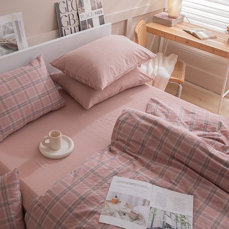 4Pcs Japan Linen |  Standard size duvet cover Bedding Set Drap Freesize | ID CL4P025COV006