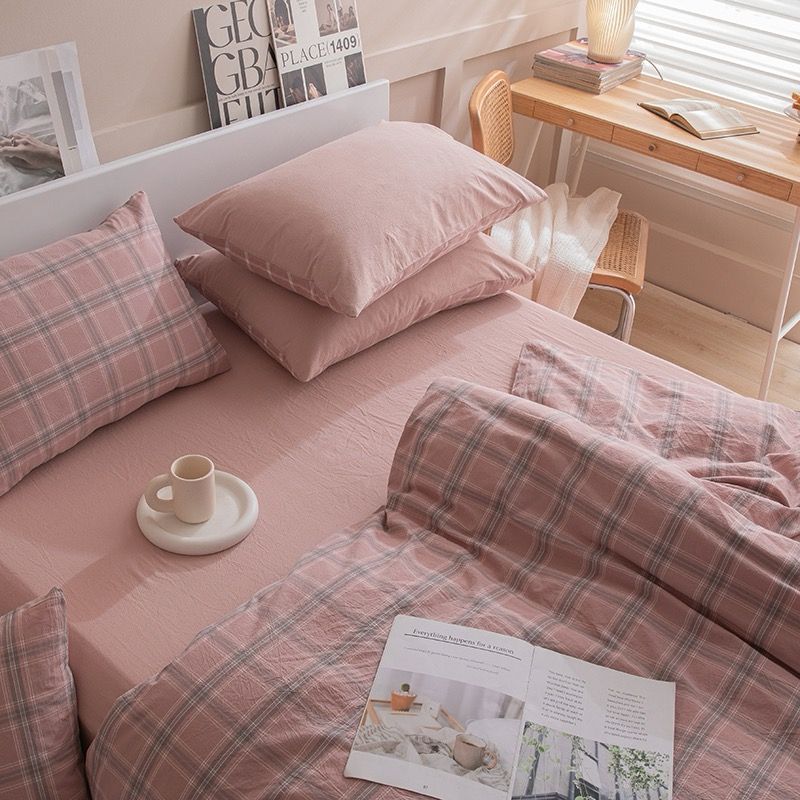 4Pcs Japan Linen |  Standard size duvet cover Bedding Set Drap Freesize | ID CL4P025COV006