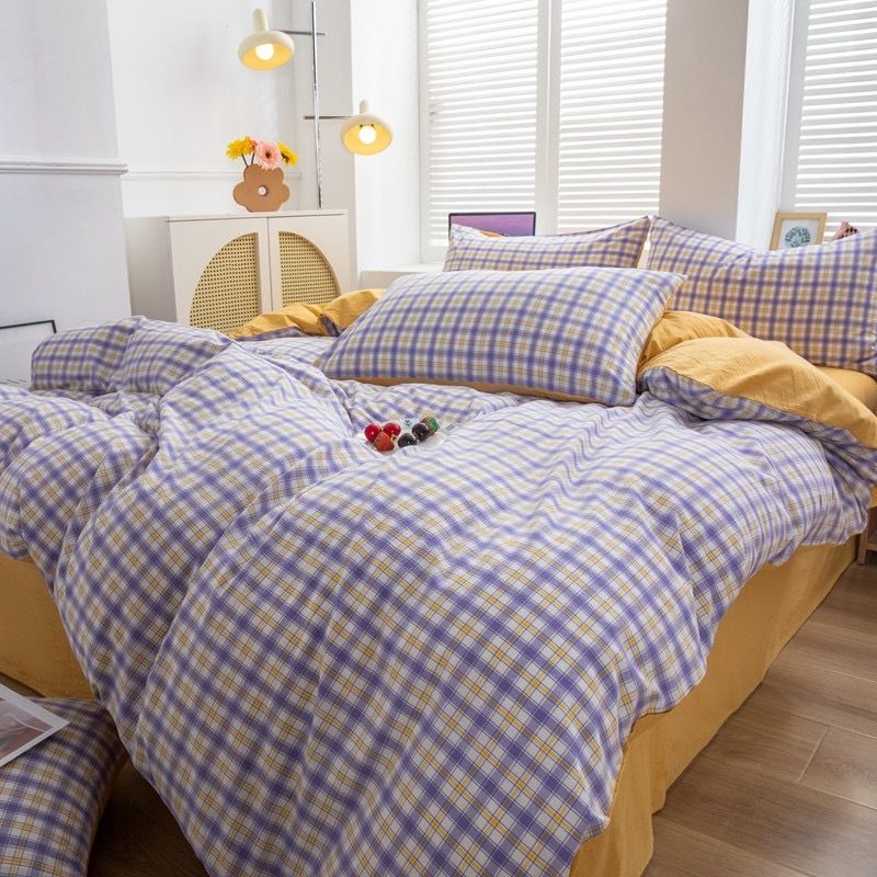 4Pcs Japan Linen |  Standard size duvet cover Bedding Set Drap Freesize | ID CL4P025COV007