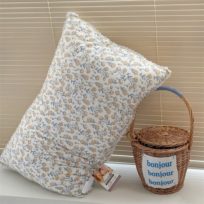 RUỘT GỐI HOA BẠC HÀ VINTAGE SIZE 48*74CM