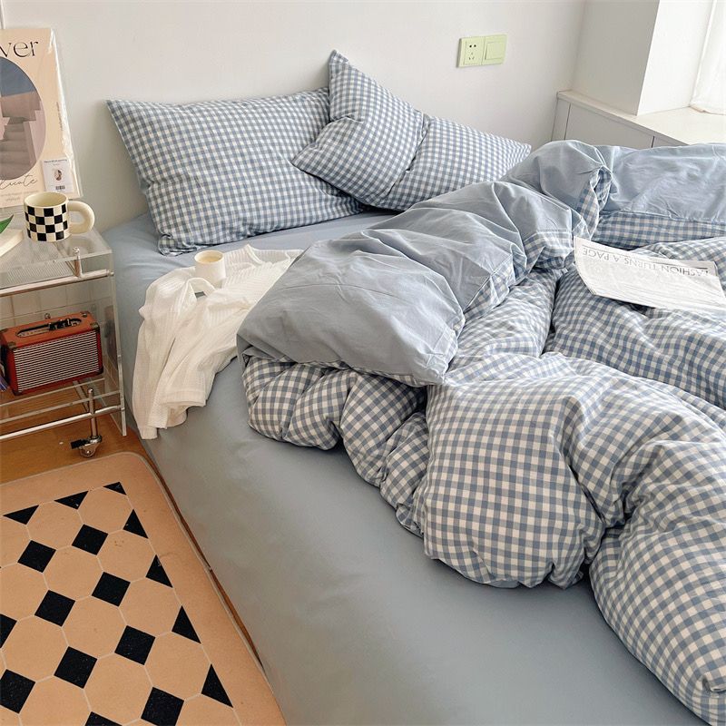 4Pcs Japan Linen |  Standard size duvet cover Bedding Set Drap Freesize | ID CL4P025COV008