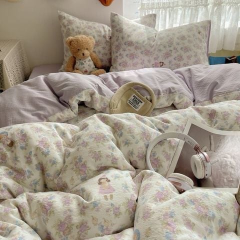 4Pcs Cloud Linen | Set Đũi Mây Phong cách trẻ trung hiện đại | ID 4PCSCLOUDLINE11