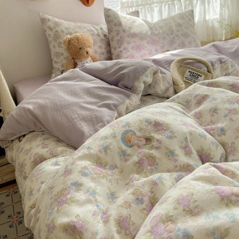 4Pcs Cloud Linen | Set Đũi Mây Phong cách trẻ trung hiện đại | ID 4PCSCLOUDLINE11